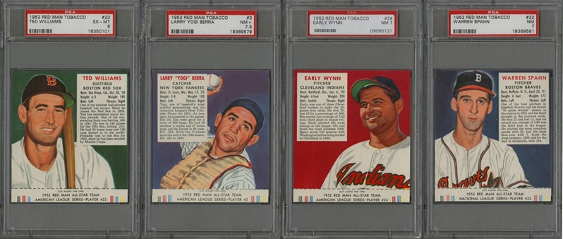 1952 Red Man Tobacco Complete Master Set (52) With Tabs - #8 on the PSA Set Registry! 